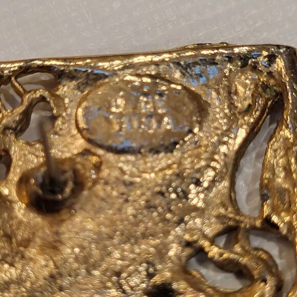 Pierced Earrings Enamel Surface Push Pin 1" square Vintage Style Stamped USA - Picture 9 of 12